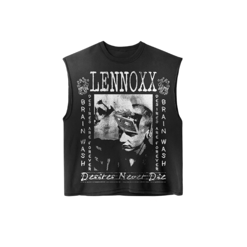 “BRAINWASHED”CUT OFF T-SHIRT